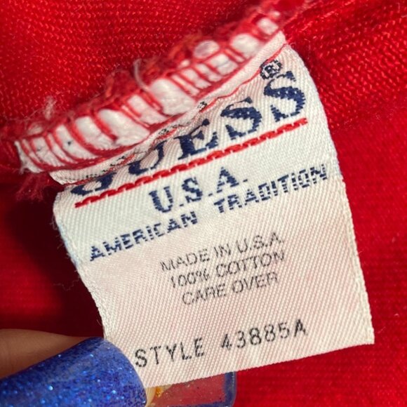 Vintage Guess Jeans Women's Button Down Red Denim Jean Jacket Sz M - Picture 11 of 13